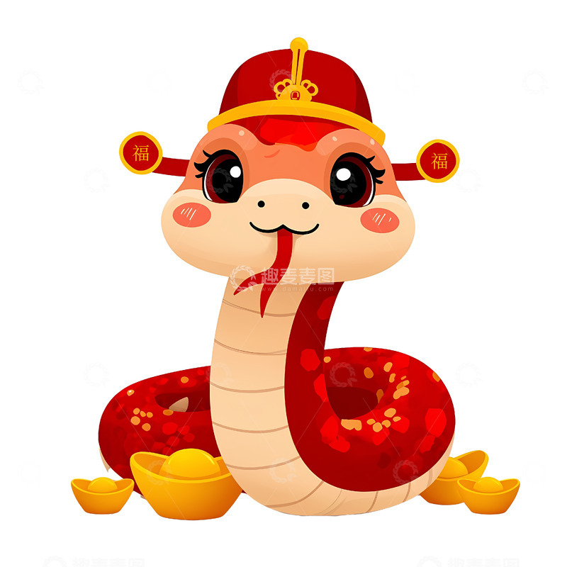 俏皮蛇宝戴花喜庆登场2