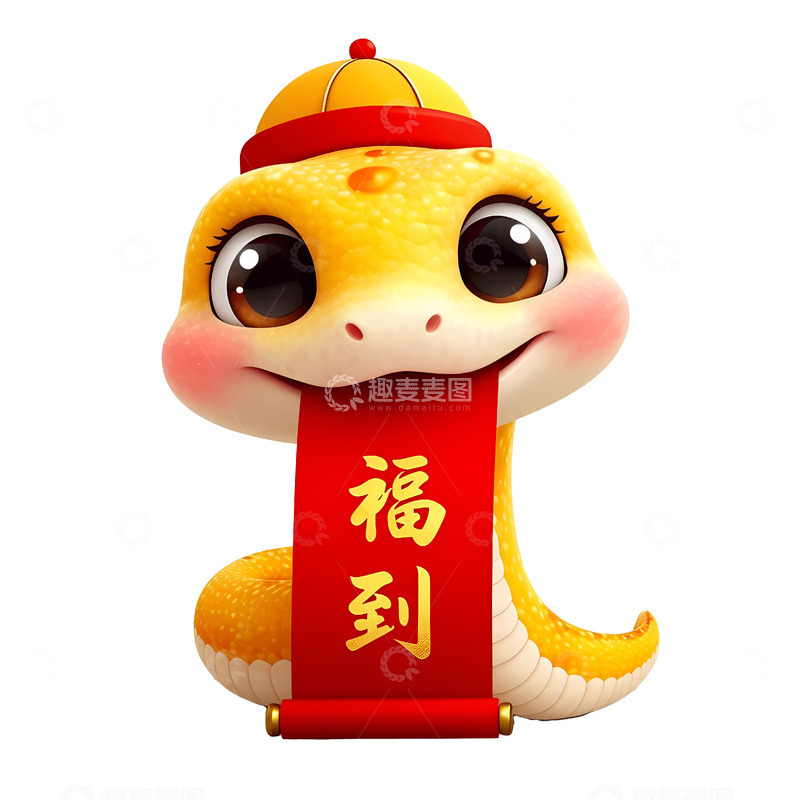 萌趣蛇形卡通卷轴袋贺岁