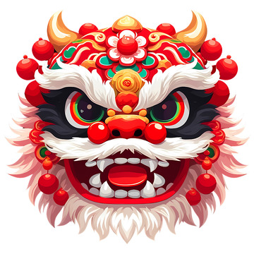 炫酷舞狮头部精美装饰耀光辉1