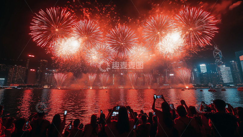 春节放烟花场景摄影图1
