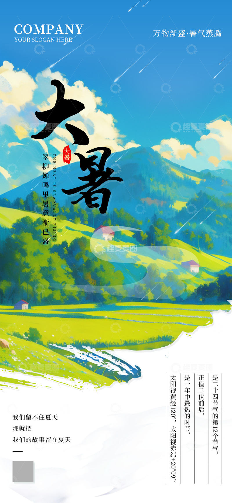 源文件下载【趣麦麦图】大暑节气海报
