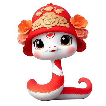 可爱萌蛇饰花贺新春1