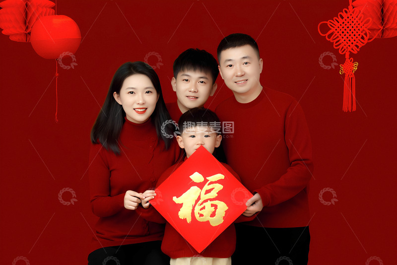 高清大图下载【趣麦麦图】一家人四口之家