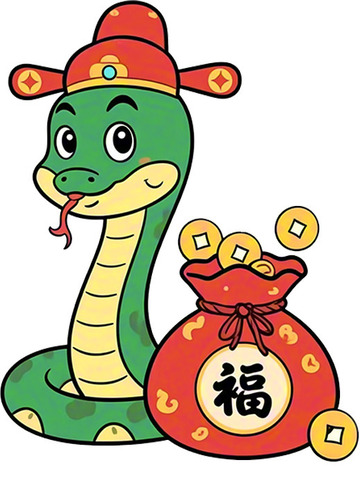 2025蛇年卡通财神蛇IP形象1