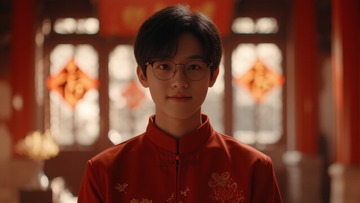 春节人物男拜年摄影图