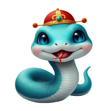 俏皮蓝蛇皇冠头饰添喜庆