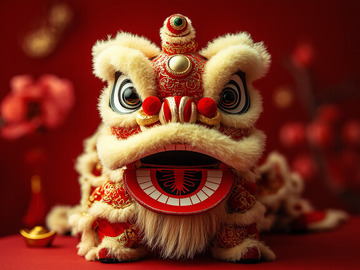 传统文化新年春节喜庆舞狮摄影图1