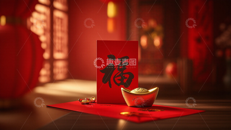 高清大图下载【趣麦麦图】新年春节中式房间布置摄影4