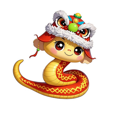 2025蛇年3d卡通立体生效蛇IP形象素材
