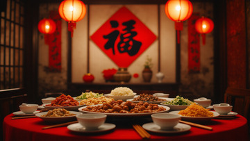 喜庆新年春节年夜饭摄影1