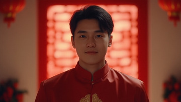 春节人物男拜年摄影图2