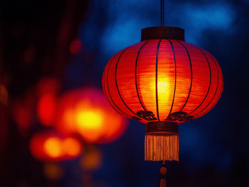 春节传统花灯夜晚美丽的花灯摄影图3