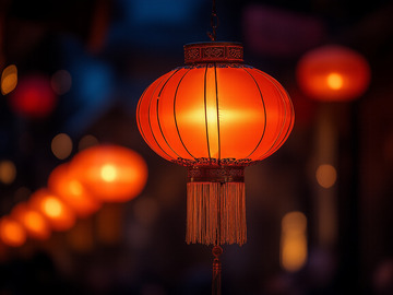 春节传统花灯夜晚美丽的花灯摄影图1