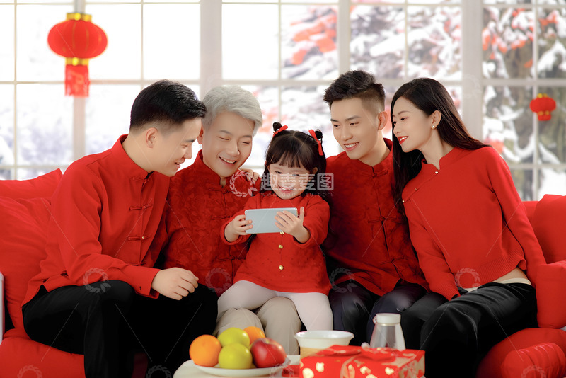 高清大图下载【趣麦麦图】全家福五口之家1