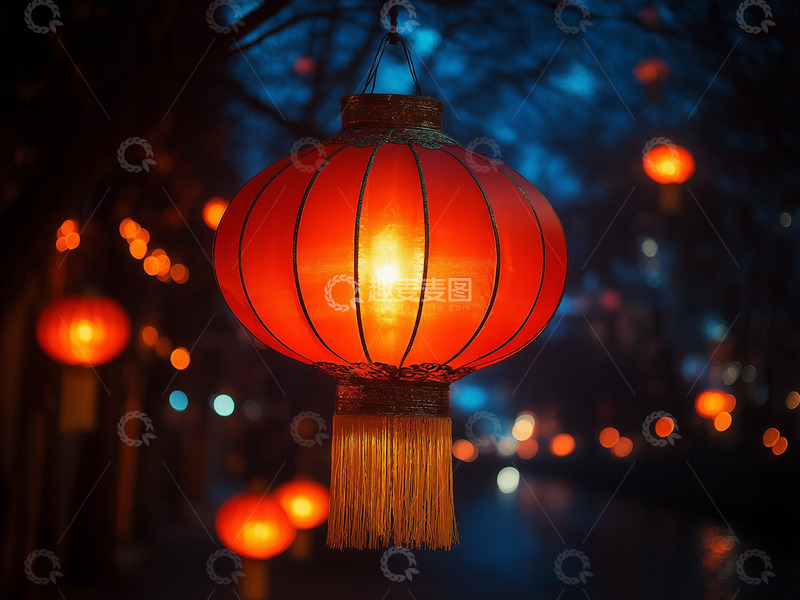 春节传统花灯夜晚美丽的花灯摄影图2