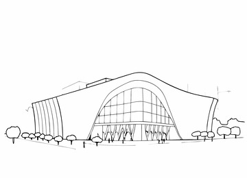中国地标建筑苏州保利大剧院线稿图