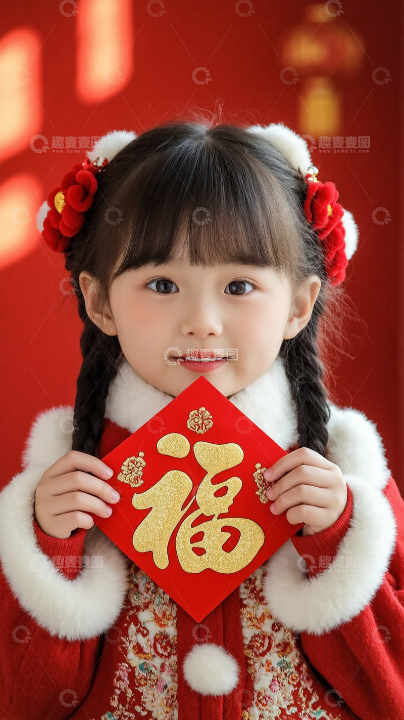 可爱喜庆春节女孩人物摄影图2
