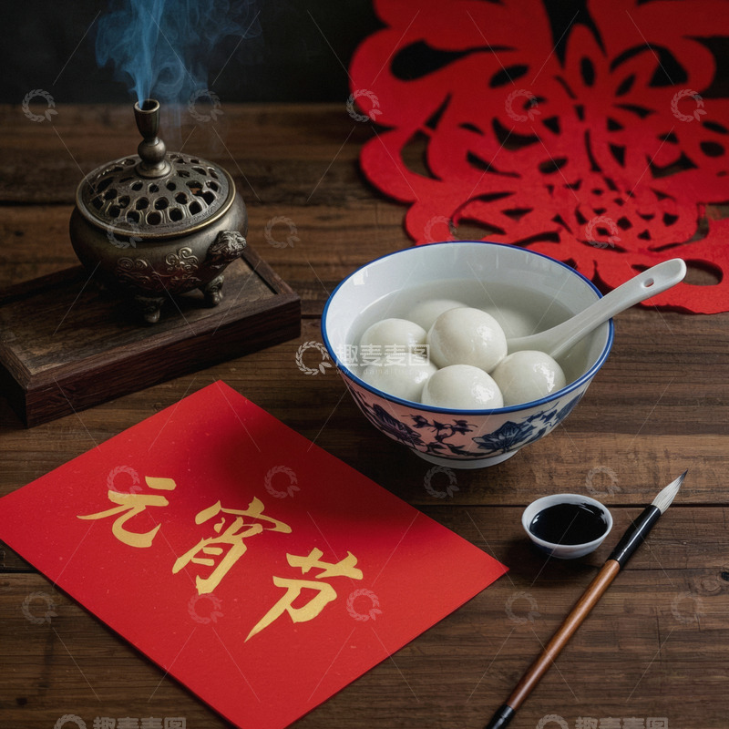 高清大图下载【趣麦麦图】热气腾腾汤圆香