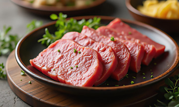 美食新鲜瘦肉肉片摄影图