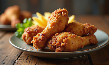 美食西餐炸鸡摄影图