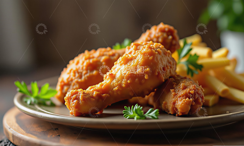 高清大图下载【趣麦麦图】美食西餐炸鸡摄影图1
