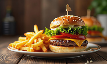 创意美食汉堡薯条西餐摄影