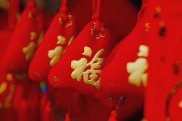 福袋上绣有金色的“福”字1