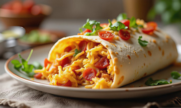 美食卷饼美味摄影图