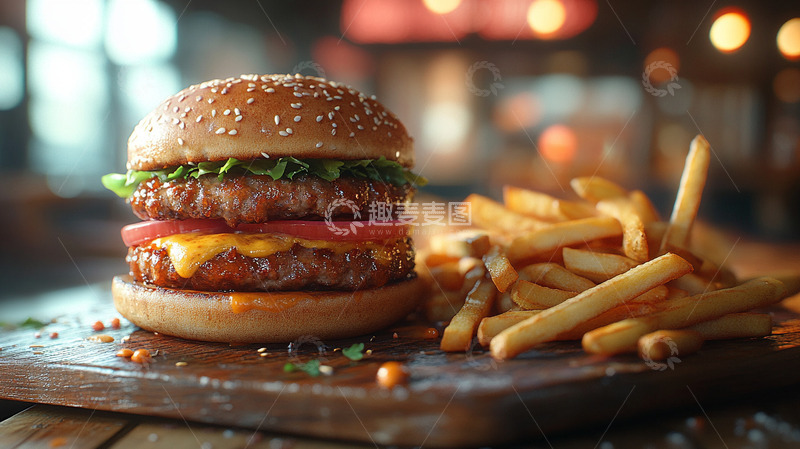 高清大图下载【趣麦麦图】西餐美食汉堡包摄影图