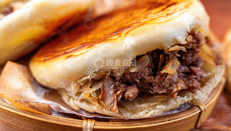 香酥饼皮肉夹馍1