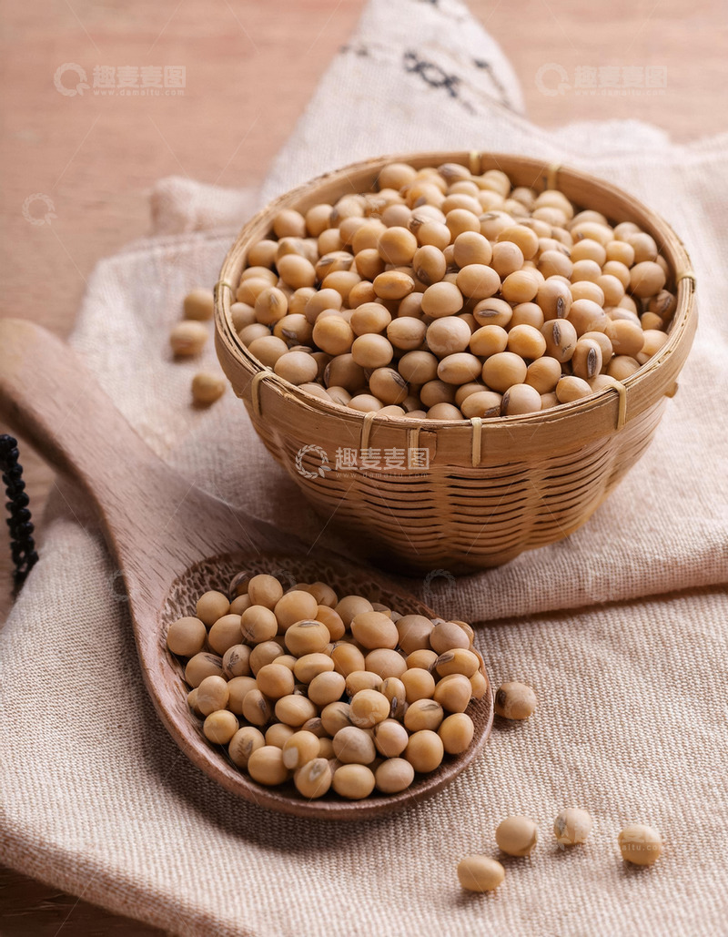 高清大图下载【趣麦麦图】篮子里的黄豆盛宴