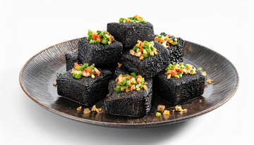 臭豆腐地道风味白色背景