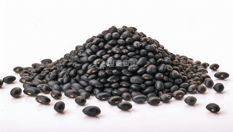 高清大图下载【趣麦麦图】白色背景上的黑豆