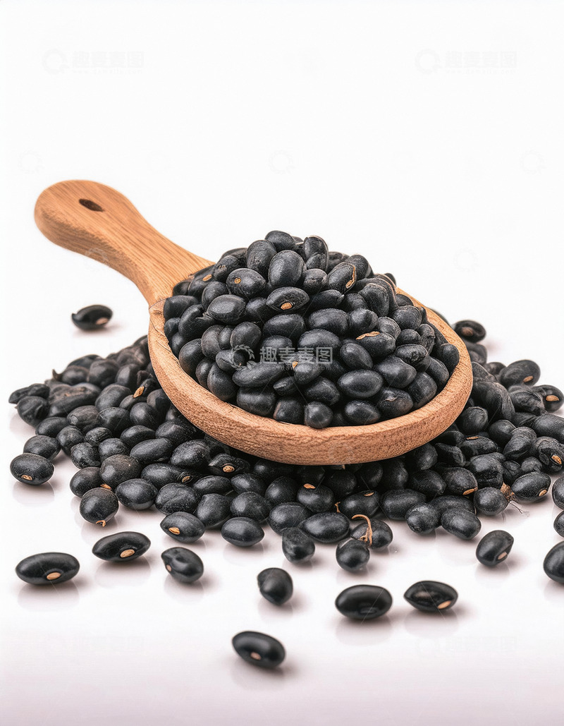 高清大图下载【趣麦麦图】一个木勺里装满了黑豆2
