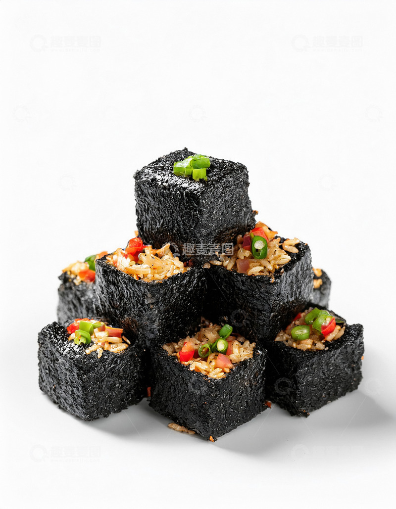 臭豆腐美味佳肴白色背景