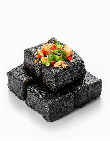 臭豆腐舌尖享受白色背景