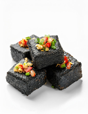 臭豆腐鲜香口感白色背景