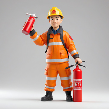3d立体消防员02全身照