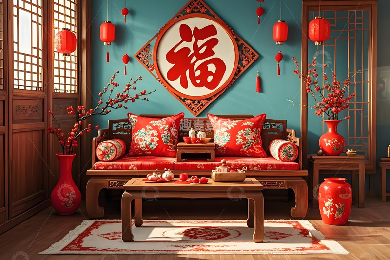 高清大图下载【趣麦麦图】春节家居室内场景摄影图4