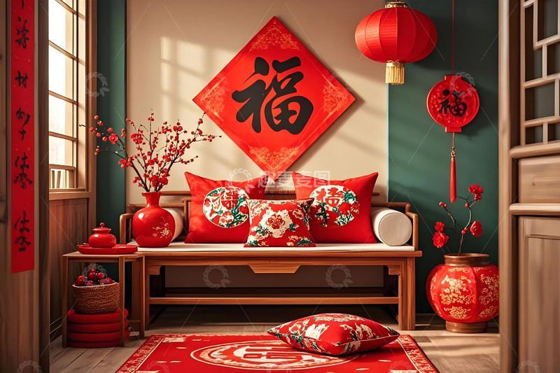 春节家居室内场景摄影图3