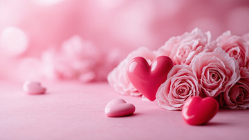 情人节粉色花朵爱心摄影1