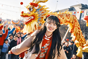 春节年俗庙会庆祝场景摄影图3