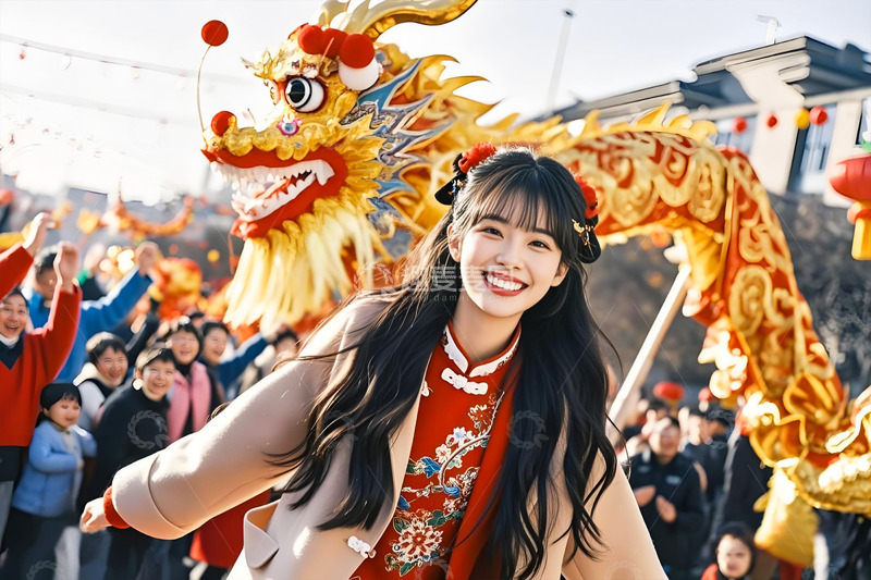 春节年俗庙会庆祝场景摄影图3