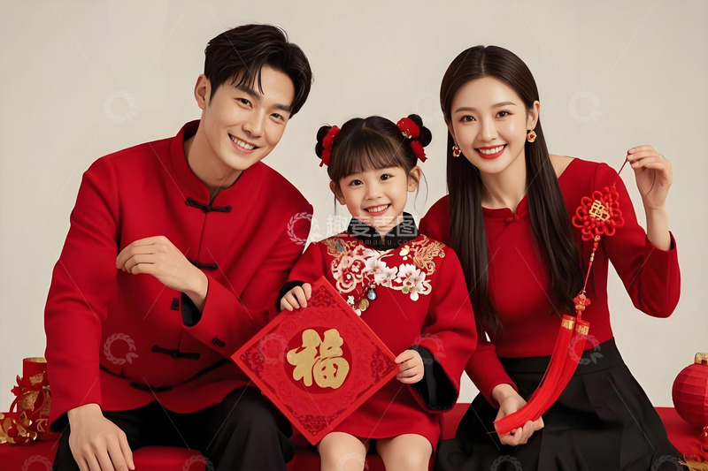 高清大图下载【趣麦麦图】春节一家人人物摄影图4