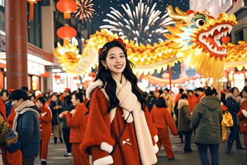 春节年俗庙会庆祝场景摄影图1