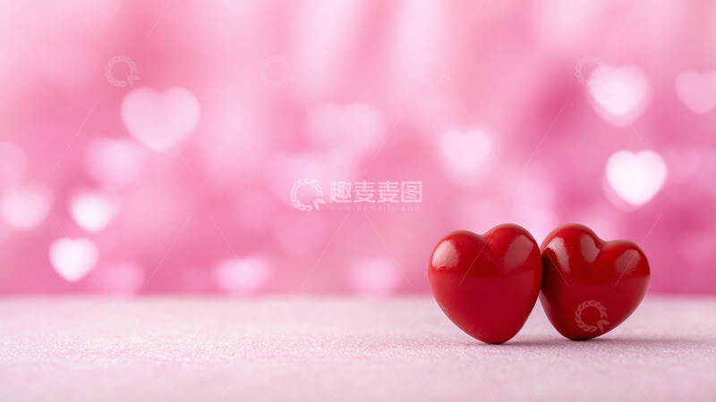 高清大图下载【趣麦麦图】情人节粉色花朵爱心摄影