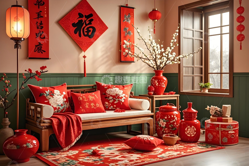 高清大图下载【趣麦麦图】春节家居室内场景摄影图2