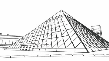 中国地标建筑深圳世界之窗线稿图