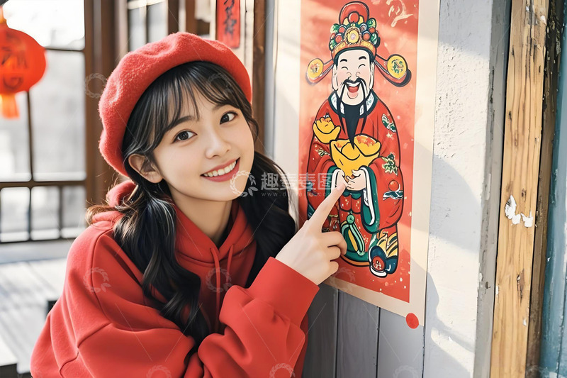 高清大图下载【趣麦麦图】春节年俗年画家居场景摄影图