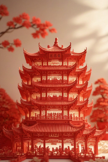 湖北武汉地标建筑黄鹤楼